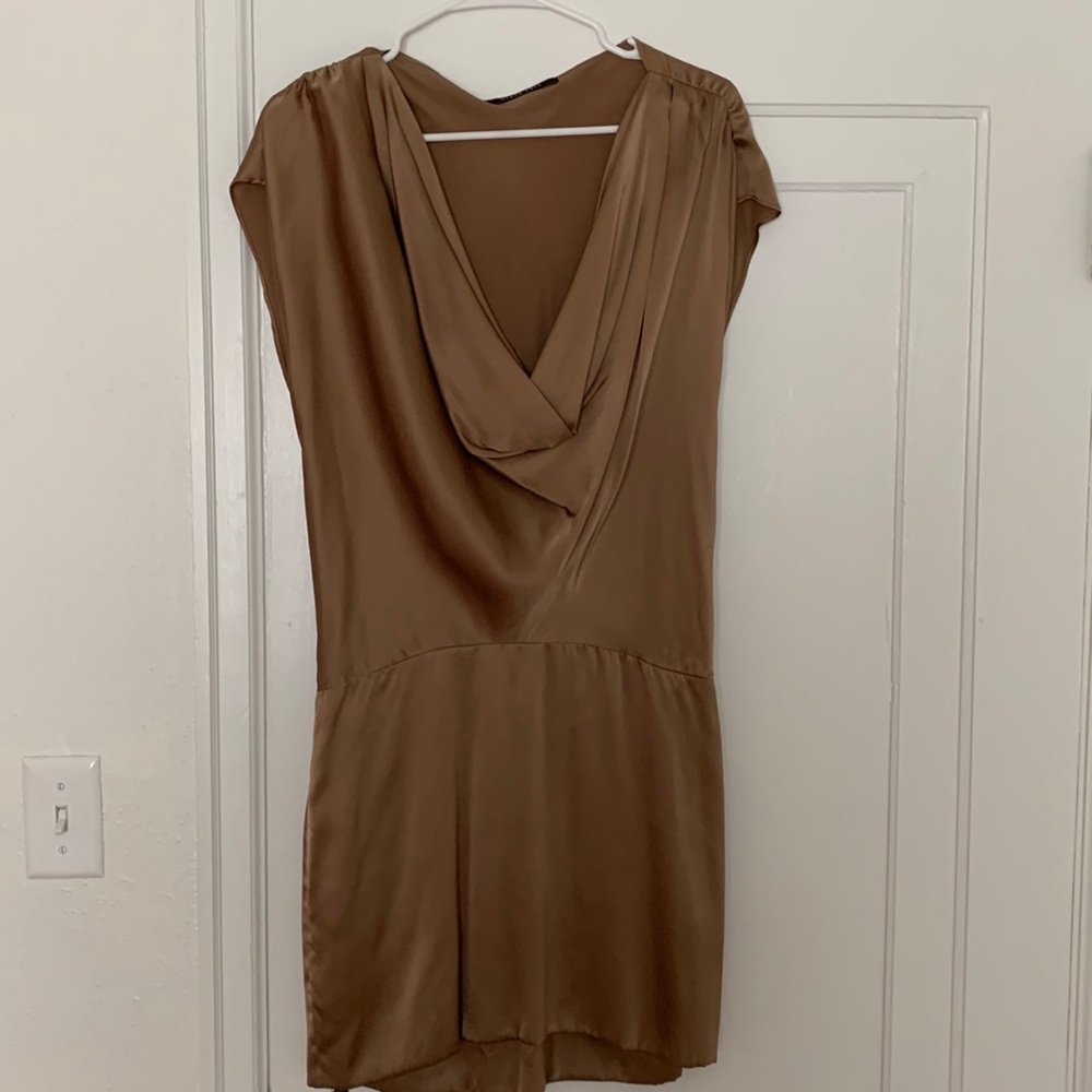 Gold Silk Black Halo Dress
